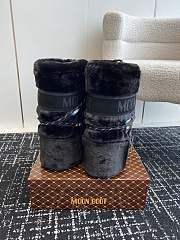 Okify Moon Boot Icon Black Faux-Fur Beads High Boots 35-41 - 2