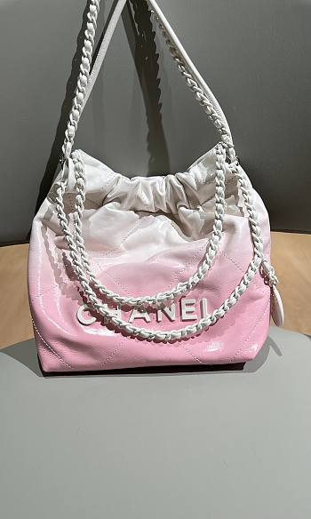 Okify Chanel 22 mini pink and white gradient color handbag 20x19x6cm