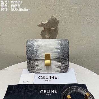 Okify Celine lizard medium classic box flap bag 18.5×15×6cm