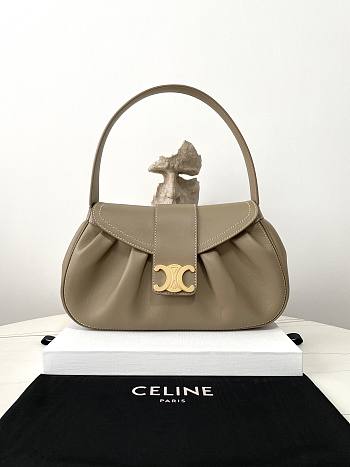 Okify Celine Medium Polly Bag in Supple Calfskin-Brown 33×19×9cm