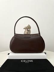 Okify Celine Medium Polly Bag in Supple Calfskin-Dark Brown 33×19×9cm - 4