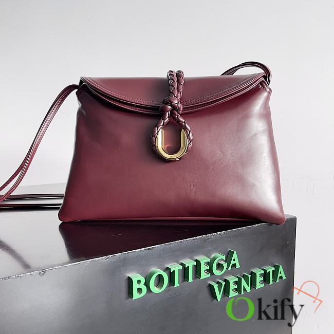 Okify Bottega Veneta Medium Liberta Cross-body Red bag in smooth calf leather 30x20x8 cm - 1