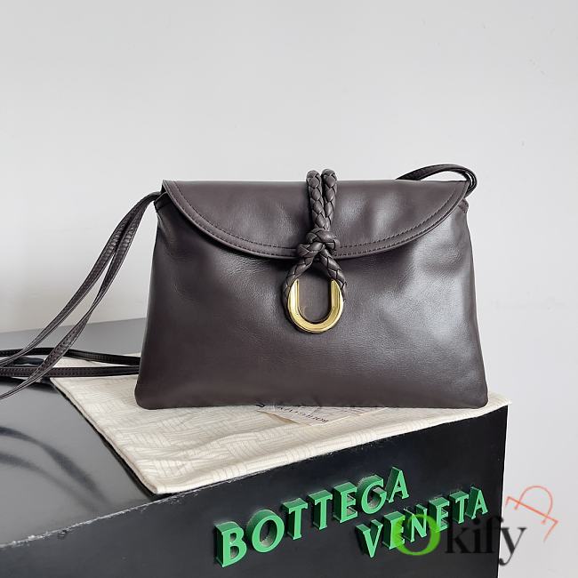 Okify Bottega Veneta Small Liberta Cross-body Brown bag in smooth calf leather 27x16x6cm - 1