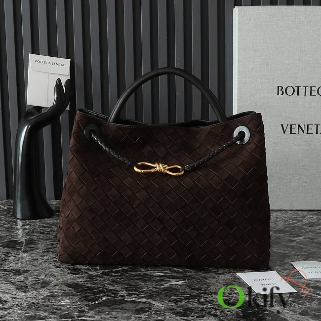 Okify Bottega Veneta Medium Andiamo handle bag in supple Intrecciato suede 32*24*12 cm - 1