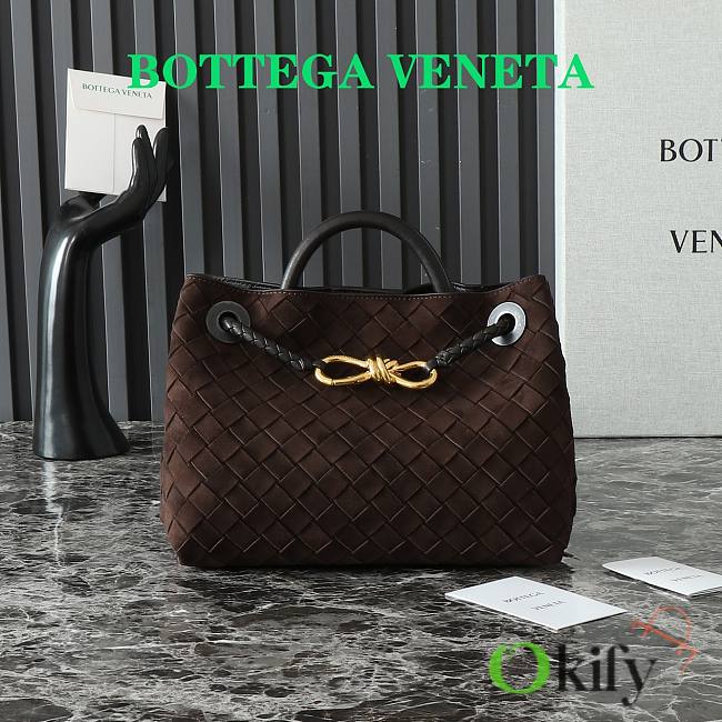 Okify Bottega Veneta Small Andiamo handle bag in supple Intrecciato suede 25*22*10.5cm - 1