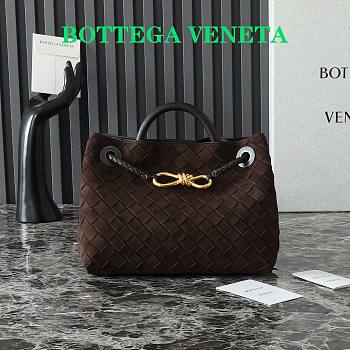 Okify Bottega Veneta Small Andiamo handle bag in supple Intrecciato suede 25*22*10.5cm