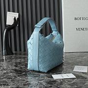 Okify Bottega Veneta Mini Wallace Shoulder Bag With Intrecciato In Blue 20×13×9.5 cm - 4