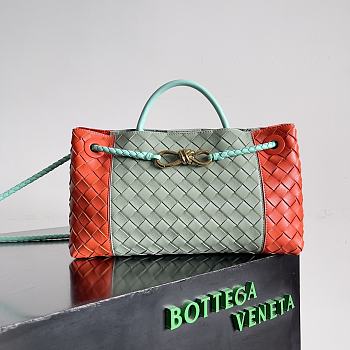 Okify Bottega Veneta Small Andiamo Intrecciato Leather Tote Bag in Orange Mint 29*18*10cm