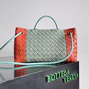 Okify Bottega Veneta Small Andiamo Intrecciato Leather Tote Bag in Orange Mint 29*18*10cm - 2