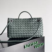 Okify Bottega Veneta Small Andiamo Intrecciato Leather Tote Bag in Dark Green 29*18*10cm - 3