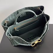 Okify Bottega Veneta Small Andiamo Intrecciato Leather Tote Bag in Dark Green 29*18*10cm - 2