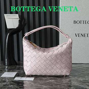 Okify Bottega Veneta Mini Wallace Shoulder Bag With Intrecciato In Light Pink 20×13×9.5 cm