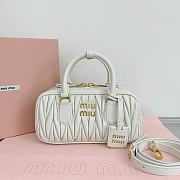 Okify Miumiu Arcadie quilted nappa leather bag S-wide in white color 22x10.5x7.5cm - 1