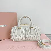 Okify Miumiu Arcadie quilted nappa leather bag S-wide in white color 22x10.5x7.5cm - 4