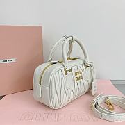 Okify Miumiu Arcadie quilted nappa leather bag S-wide in white color 22x10.5x7.5cm - 3