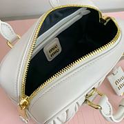 Okify Miumiu Arcadie quilted nappa leather bag S-wide in white color 22x10.5x7.5cm - 2