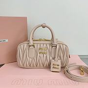 Okify Miumiu Arcadie quilted nappa leather bag S-wide in powder pink color 22x10.5x7.5cm - 1