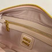 Okify Miumiu Arcadie quilted nappa leather bag S-wide in powder pink color 22x10.5x7.5cm - 2