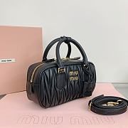 Okify Miumiu Arcadie quilted nappa leather bag S-wide in black color 22x10.5x7.5cm - 4