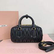 Okify Miumiu Arcadie quilted nappa leather bag S-wide in black color 22x10.5x7.5cm - 3