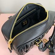 Okify Miumiu Arcadie quilted nappa leather bag S-wide in black color 22x10.5x7.5cm - 2