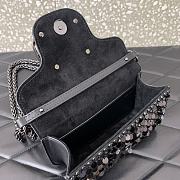 Okify Valentino Garavani Mini Loco Embroidered Handbag With Swarovski Crystal in Black 19x10.5x5cm - 4