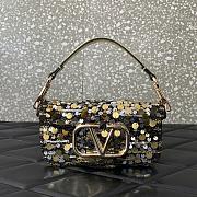 Okify Valentino Garavani Mini Loco Embroidered Handbag With Swarovski Crystal in Gold 19x10.5x5cm - 1