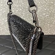 Okify Valentino Garavani Mini Loco Handbag With Swarovski Crystal Diamond in Black 19x10.5x5cm - 2