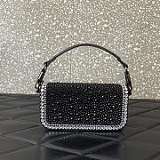 Okify Valentino Garavani Mini Loco Handbag With Swarovski Crystal Diamond in Black 19x10.5x5cm - 3