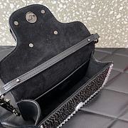 Okify Valentino Garavani Mini Loco Handbag With Swarovski Crystal Diamond in Black 19x10.5x5cm - 4