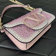 Okify Valentino Garavani Mini Loco Handbag With Swarovski Crystal Diamond in Pink 19x10.5x5cm - 4