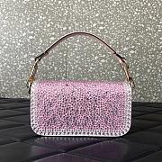 Okify Valentino Garavani Mini Loco Handbag With Swarovski Crystal Diamond in Pink 19x10.5x5cm - 2