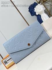 Okify Louis Vuitton classic Sarah wallet in blue 19x10x2 cm M11777  - 1