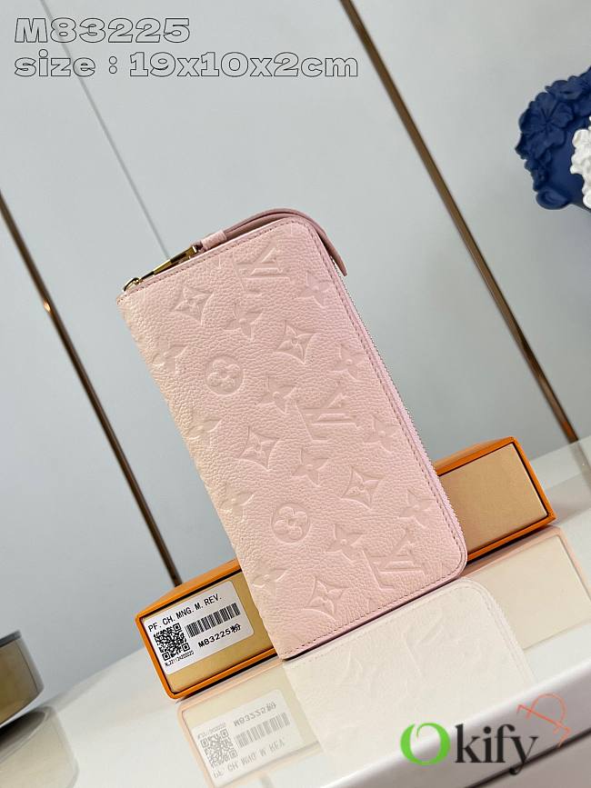 Okify Louis Vuitton Zippy Wallet in Light Pink 19x10x2cm M83225  - 1