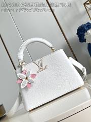 Okify Louis Vuitton white flower ornament small capucines bag 27 x 17 x 14 cm M21416  - 1