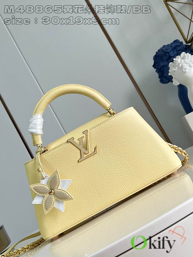 Okify Louis Vuitton yellow flower ornament small capucines bag 30 x 19 x 9 cm M48865 - 1