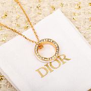 Okify Dior Letter Square Gold Diamond Necklace - 1