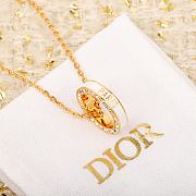 Okify Dior Letter Square Gold Diamond Necklace - 4