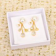 Okify Dior pearl tassel rhinestone earrings  - 1