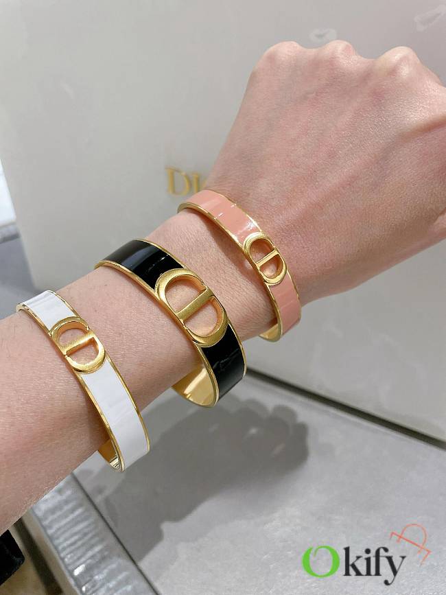 Okify Dior D letter open gold bracelet  - 1