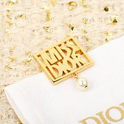 Okify Dior D Hollow Letter Square Bead Gold Brooch  - 3