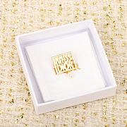 Okify Dior D Hollow Letter Square Bead Gold Brooch  - 2