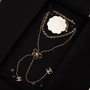 Okify Chanel bow lambskin sweater gold necklace - 1