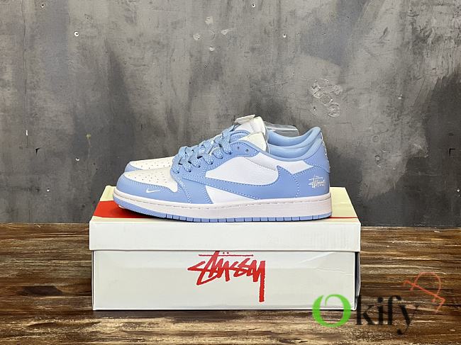 Okify Air Jordan 1 low retro basketball sneakers blue color 36-45 - 1