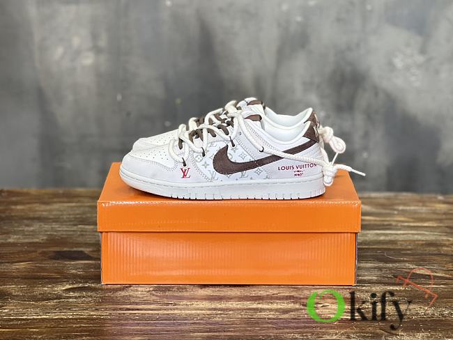 Okify Nike SB Dunk Low Retro Casual Sneakers in brown red color 36-46 - 1