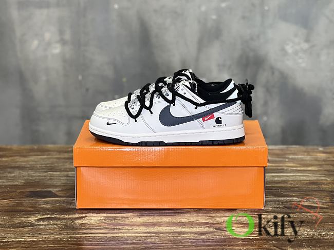 Okify Nike SB Dunk Low Retro Casual Sneakers in white black color 36-46 - 1