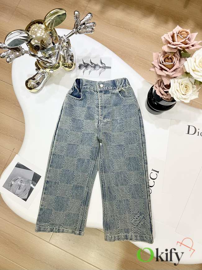 Okify Louis Vuitton children jacquard jeans 100-150 - 1