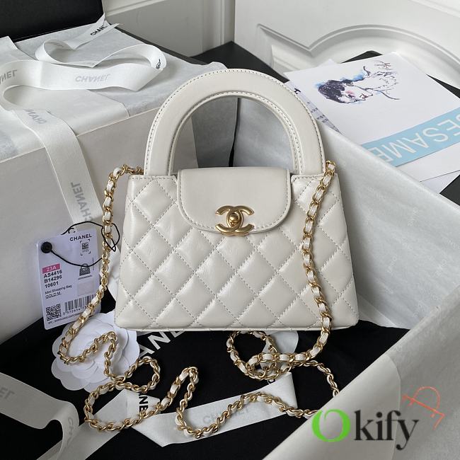 Okify Chanel Nano Kelly Shopper in white bag 19x13x6 cm  - 1