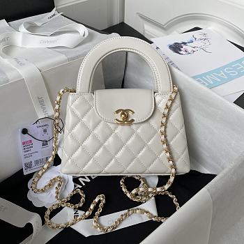 Okify Chanel Nano Kelly Shopper in white bag 19x13x6 cm 