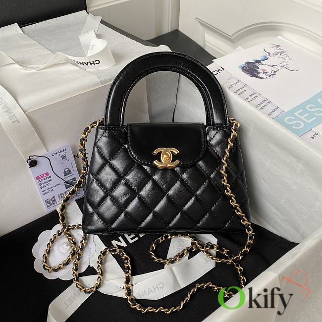 Okify Chanel Nano Kelly Shopper in black bag 19x13x6 cm  - 1